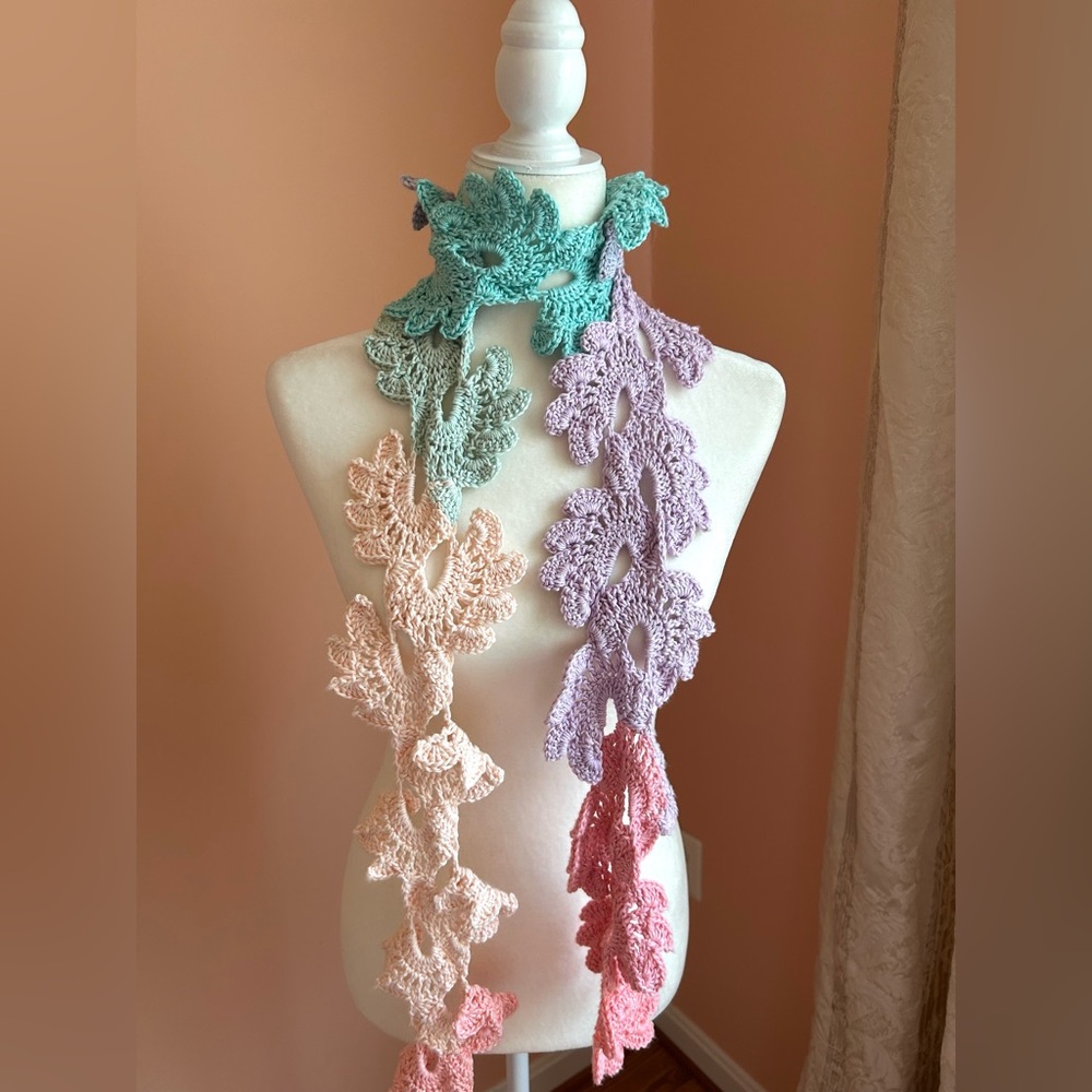 unique designer made cotton knit scarf